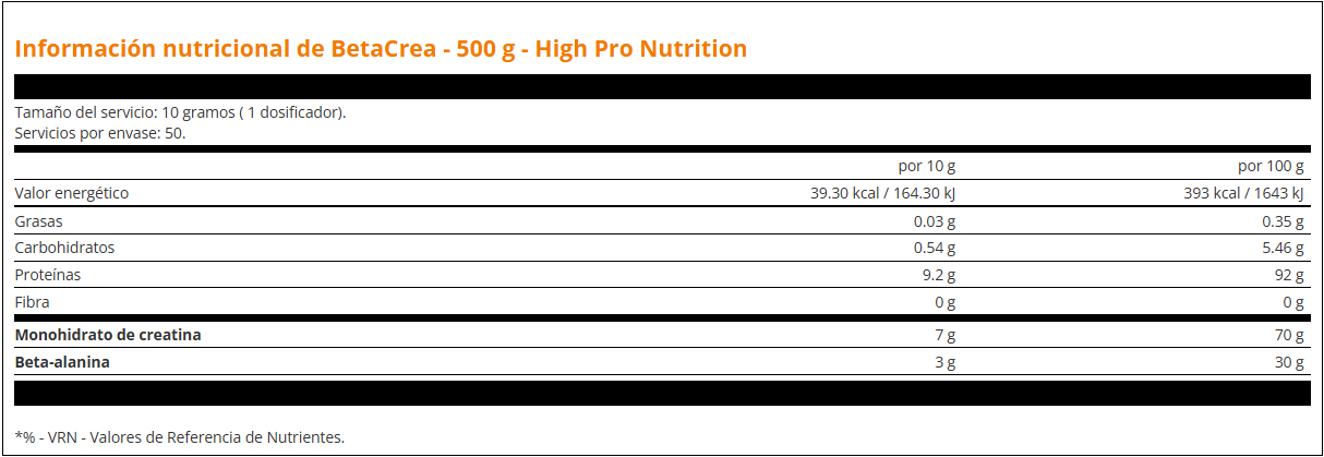 BETACREA 500gr HIGH PRO NUTRITION