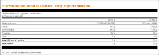 BETACREA 500gr HIGH PRO NUTRITION